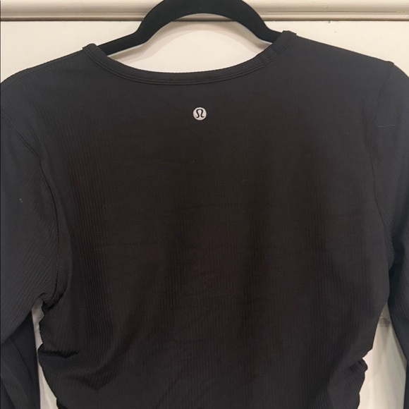 Lululemon Athletica All It Takes Ribbed Nulu Black Long Sleeve Shirt - Size 10 - Picture 5 of 6